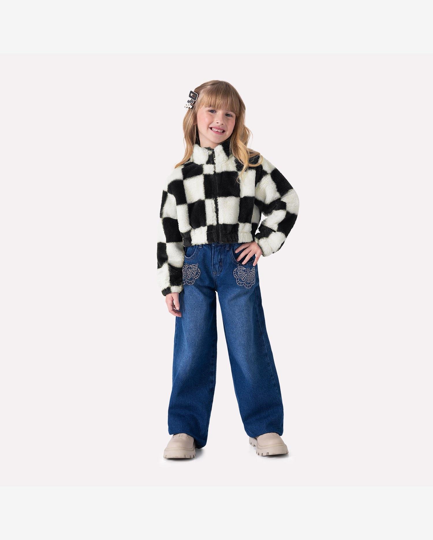Jaqueta Infantil Menina Quadriculada Nanai