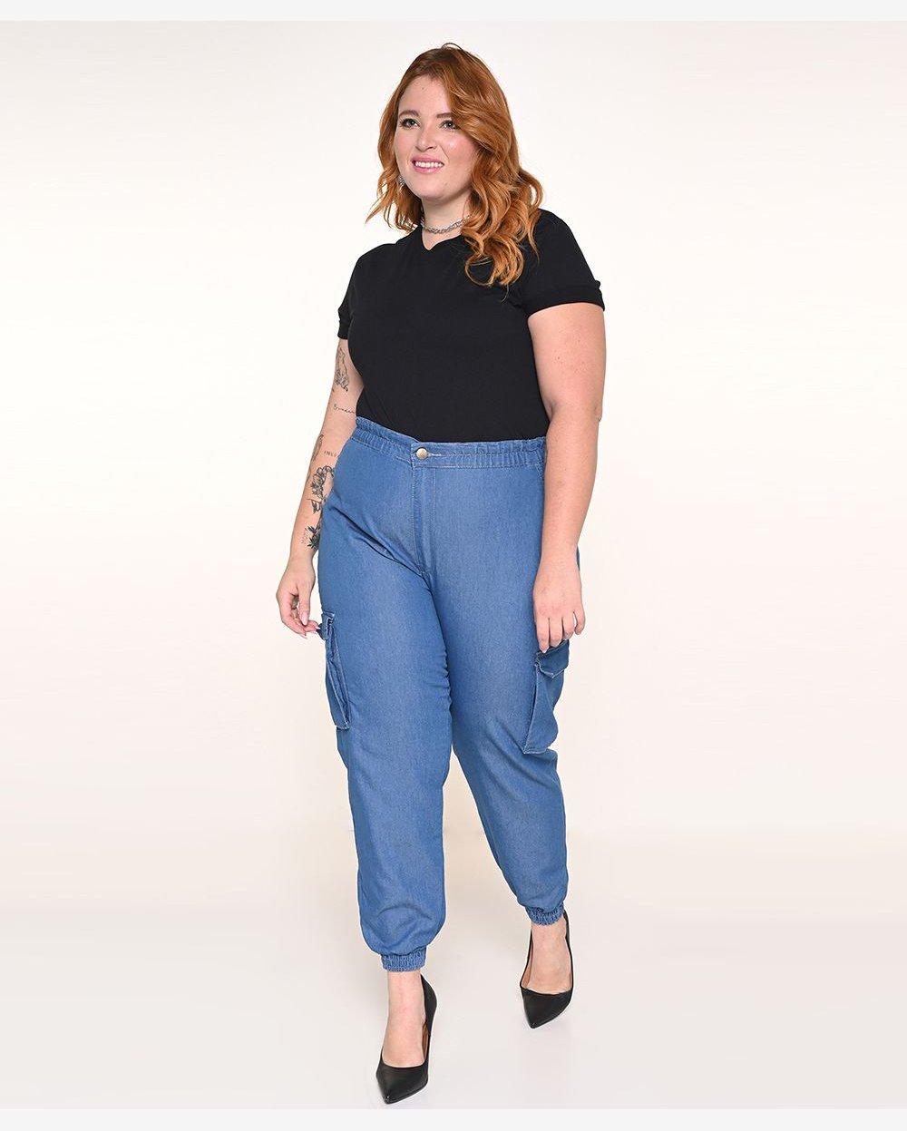 Calça Feminina Jogger Plus Cargo L1/2