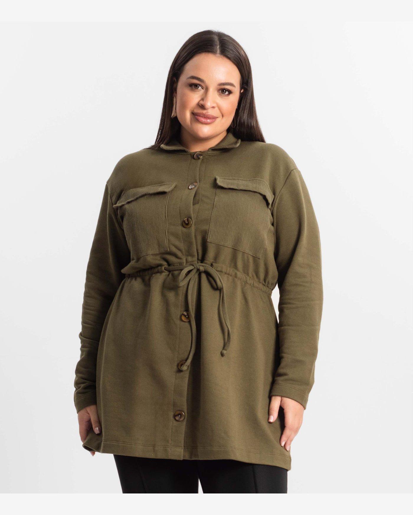 Parka Feminina Plus Size Secret Glam Verde