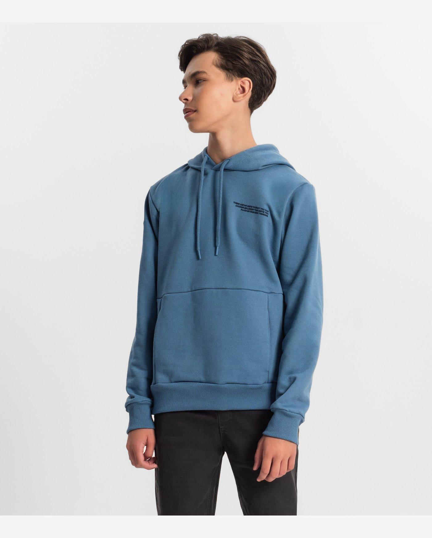 Moletom Juvenil Menino Com Capuz Minty Azul