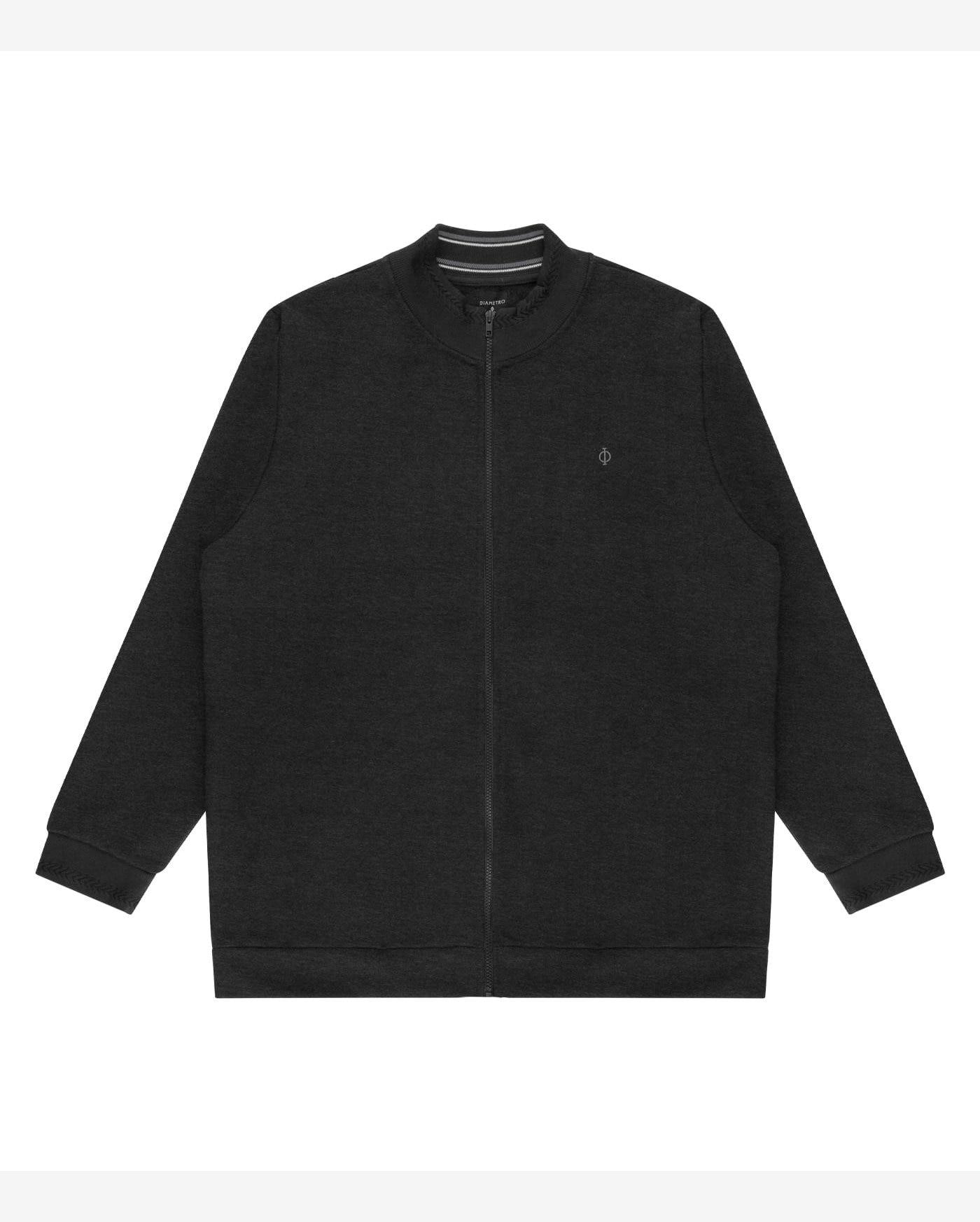 Jaqueta Masculina Plus Size Moletom Diametro Cinza