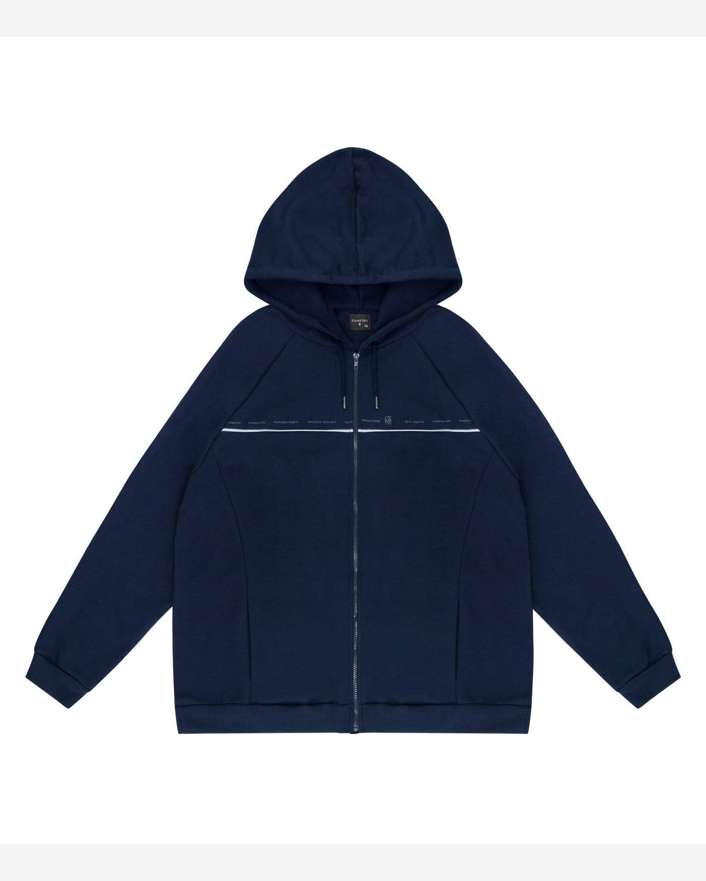 Jaqueta Masculina Plus Size Com Capuz Diametro Azul