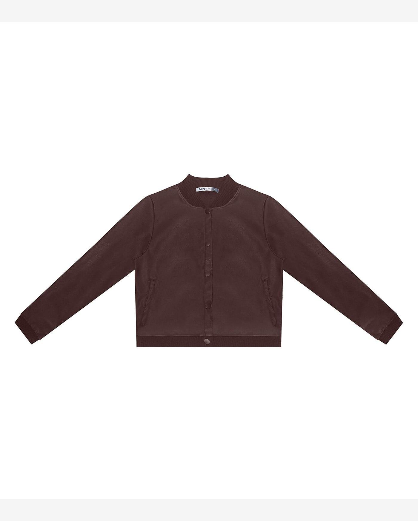 Casaco Juvenil Feminino Material Sintético Minty Marrom