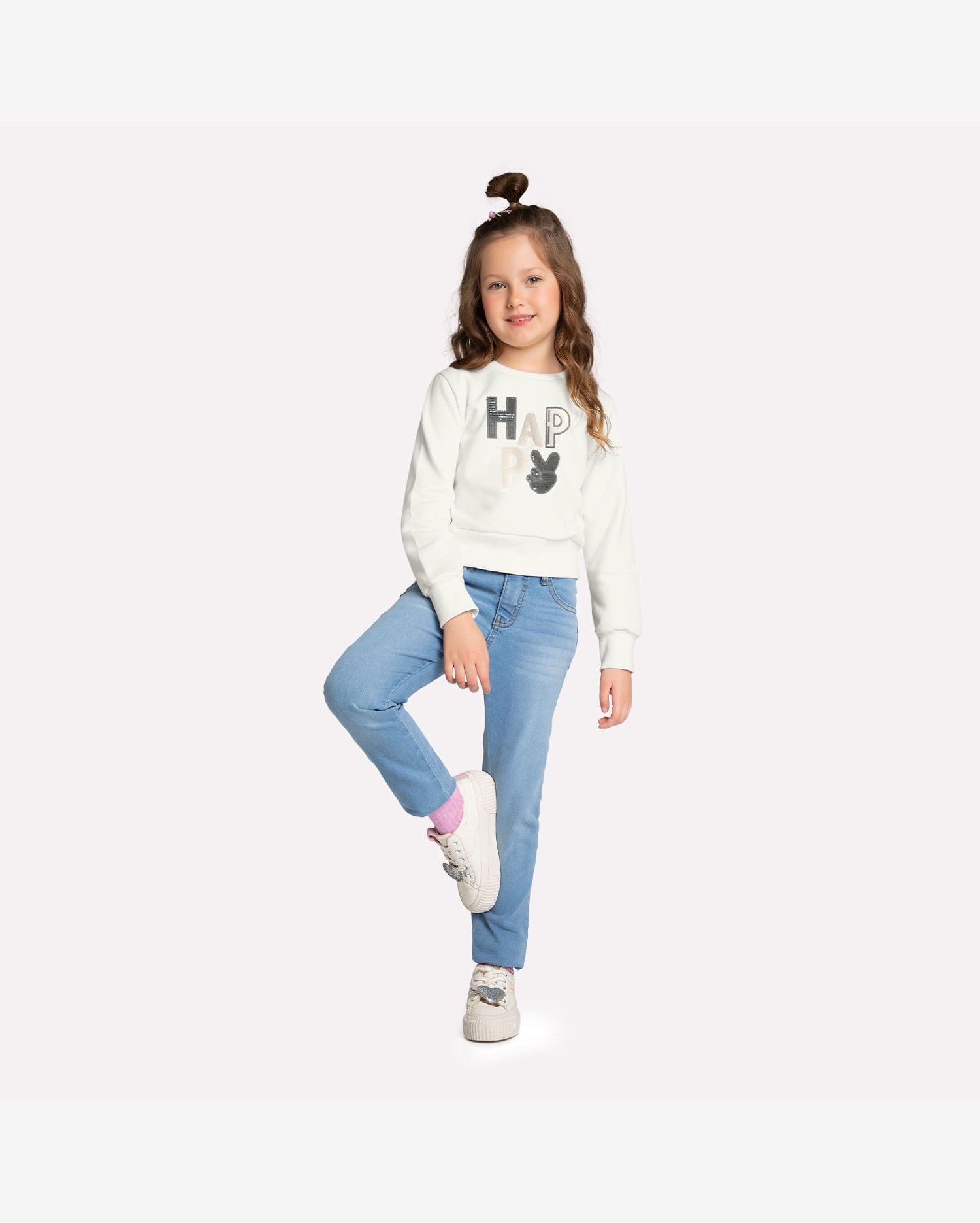 Casaco Cropped Infantil Menina Bordado Kyly
