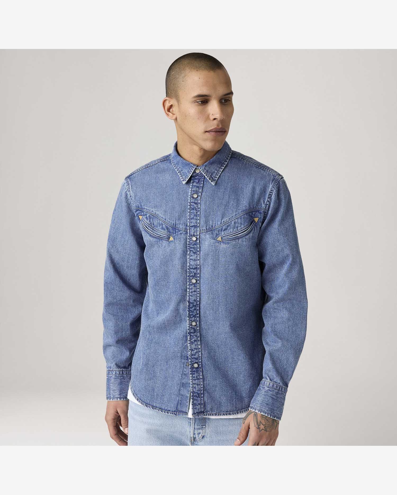 Camisa Levi's® Smiley Western Lavagem Média