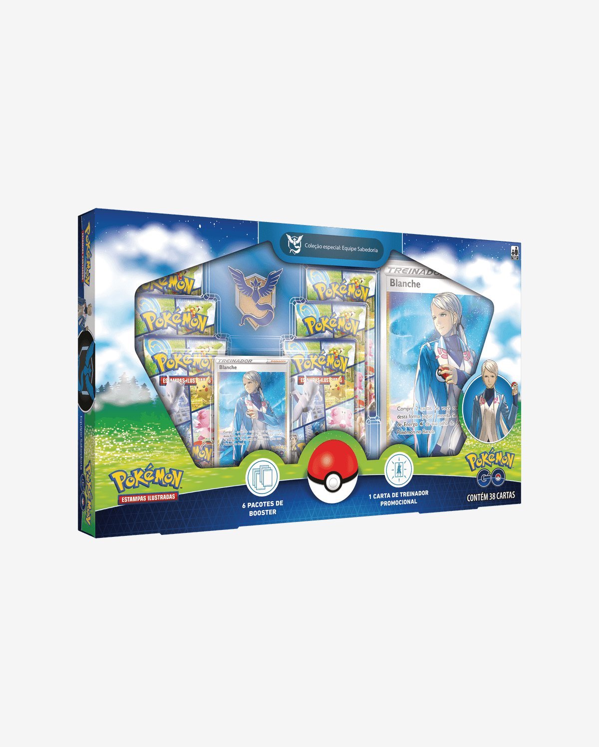 Caixa Box Cards Pokémon GO Equipe Sabedoria C/38 Carta Copag