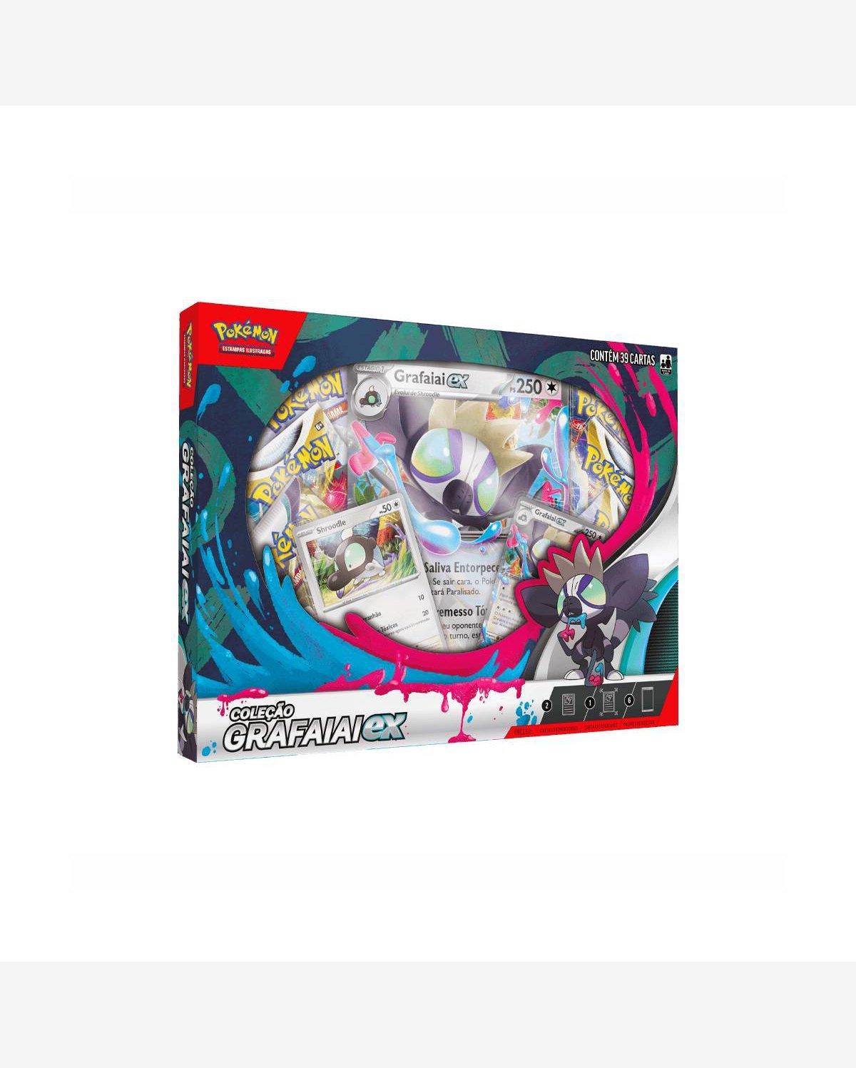Cartas Pokémon Box Deck Cards Coleção Grafaiai ex - Copag