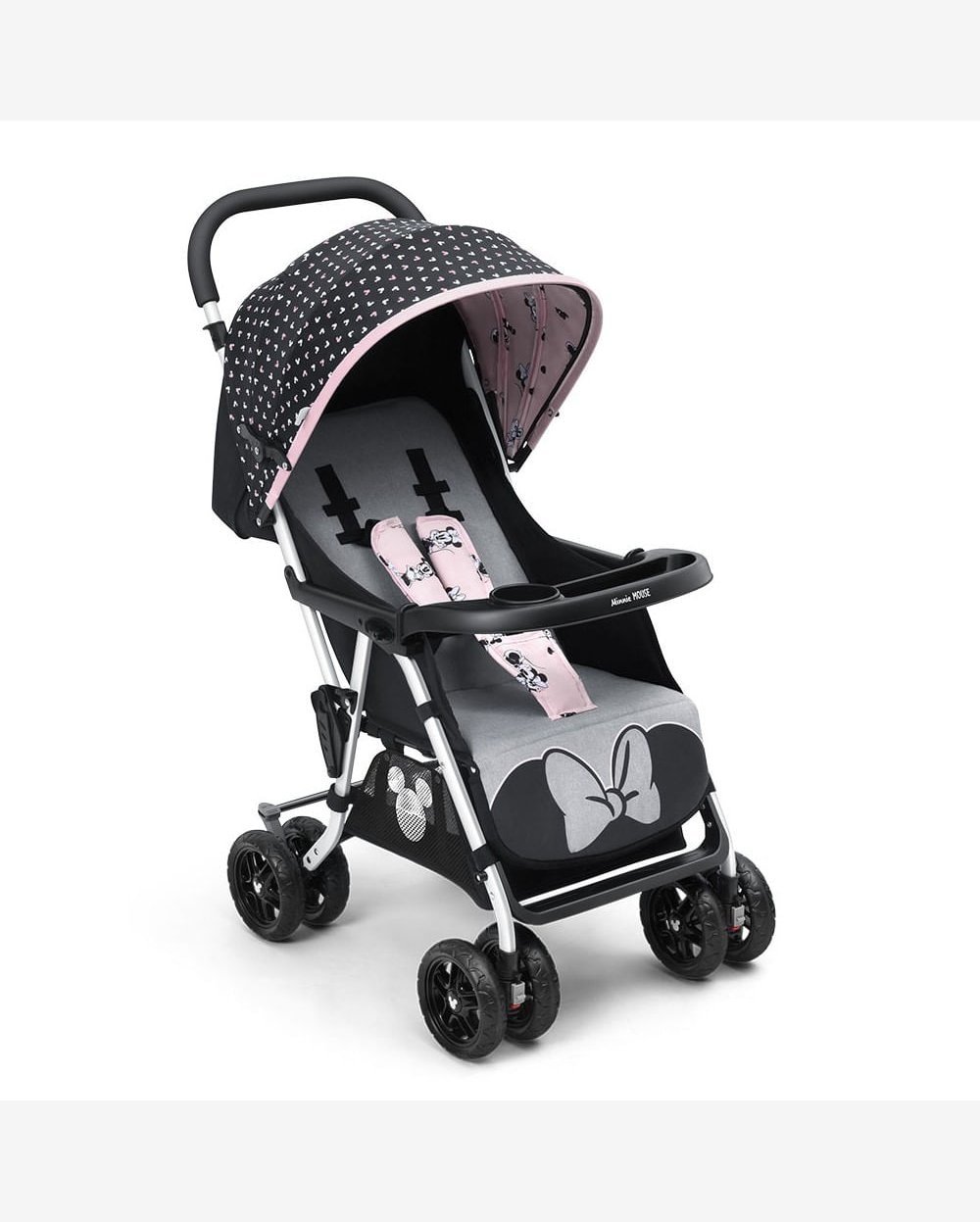 Carrinho de Passeio P/Bebê Tipo Berço Buggy Minnie Multikids