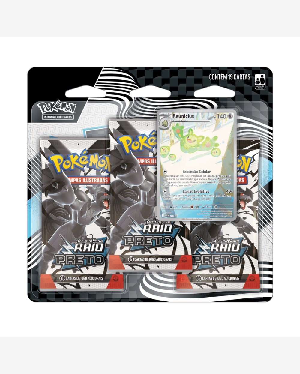 Cartas Pokémon Escarlate Raio Preto Reuniclus 19 Cards Copag