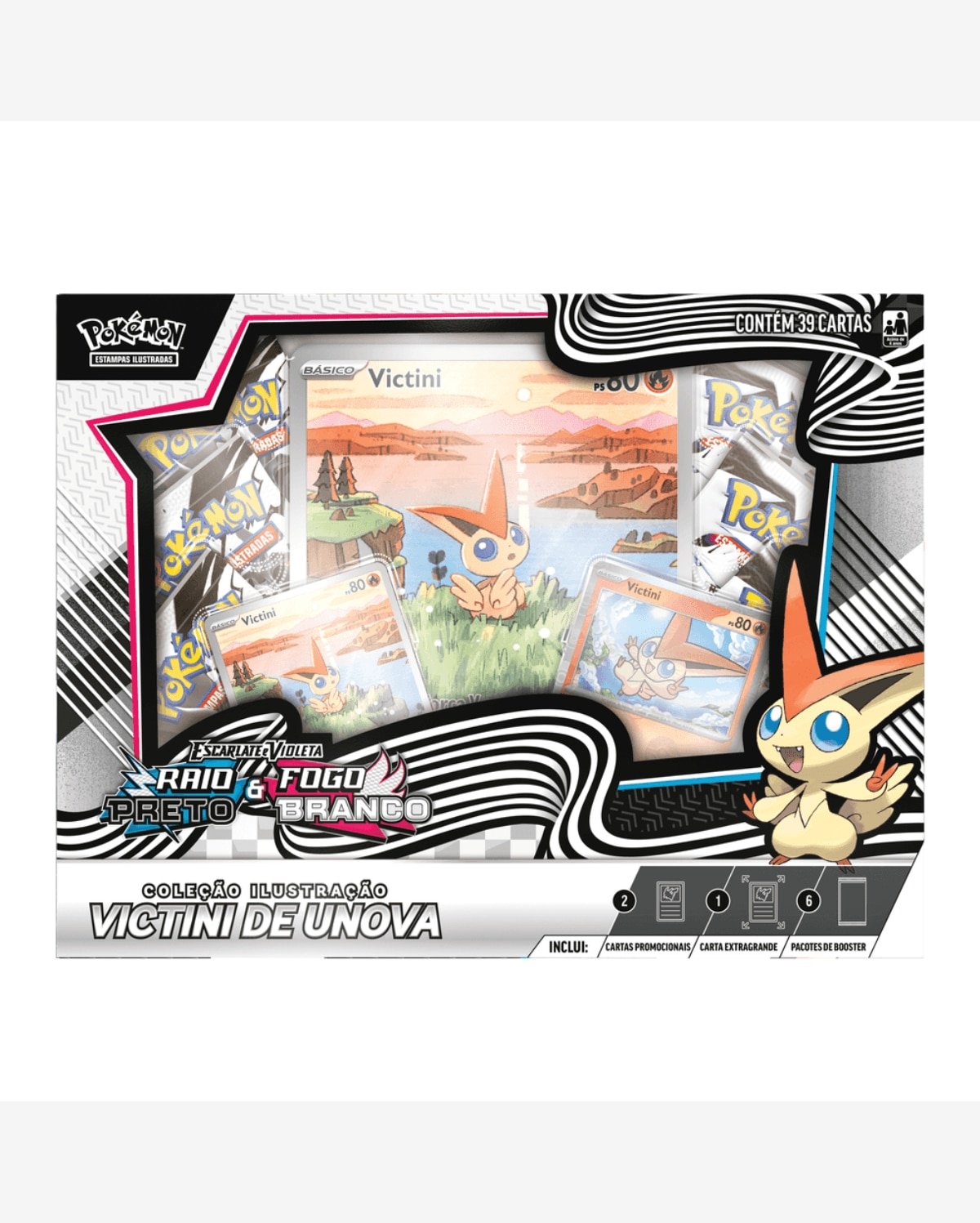 Cartas Pokémon Victini de Unova Fogo Branco c/39 Cards Copag