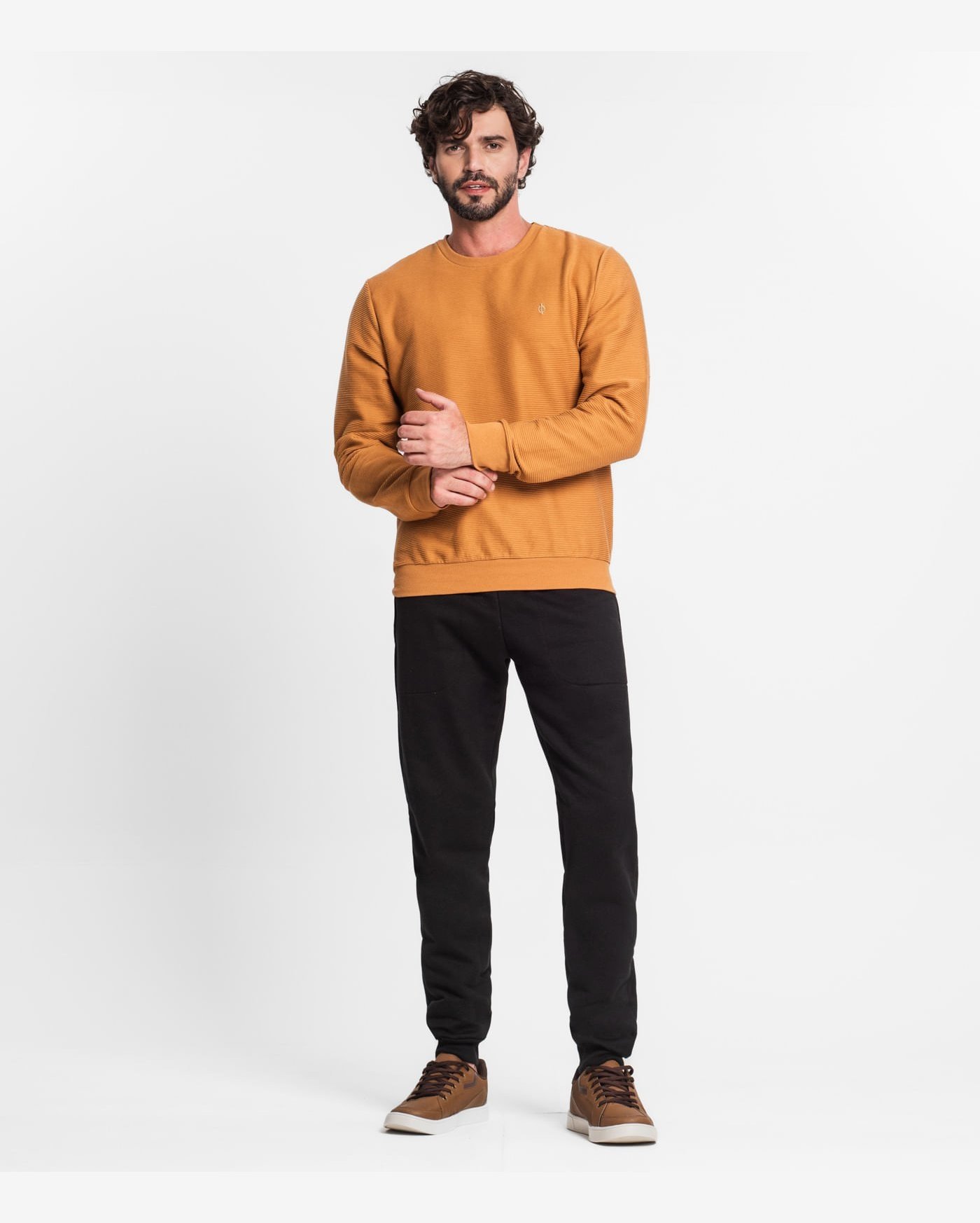 Calça Masculina Plus Size Em Moletom Diametro Preto