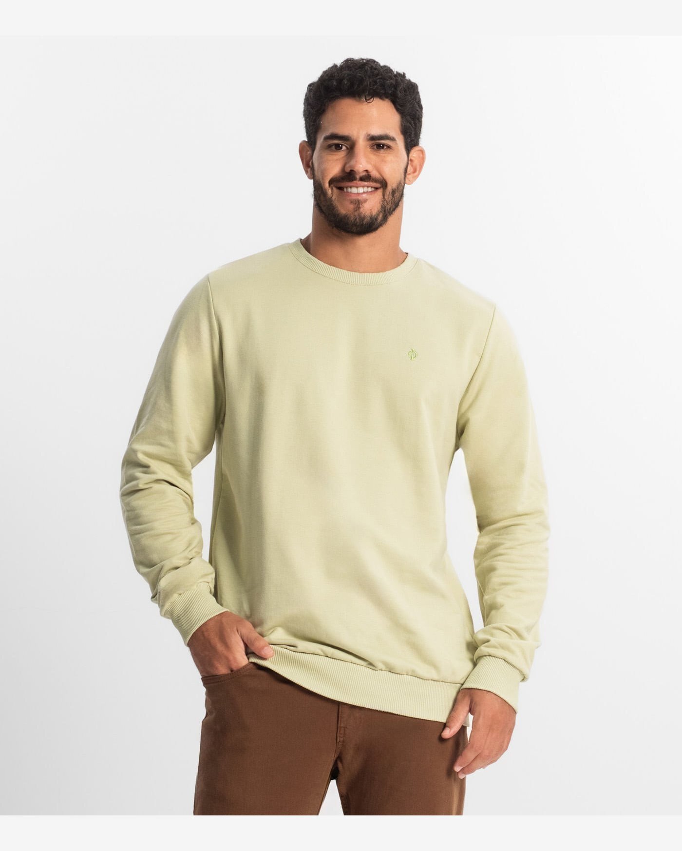 Blusão Masculino Plus Size Moletom Básico Diametro Verde